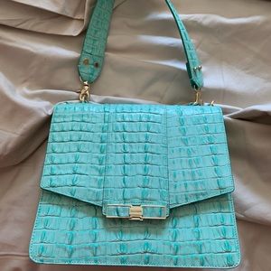 Brahmin Beautiful Aqua Textured Handbag